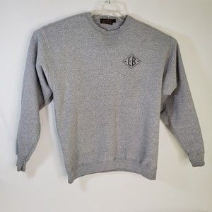 Vintage 90s  Eddie Bauer Sweatshirt Gray USA L 50" Chest Old Logo Black Label